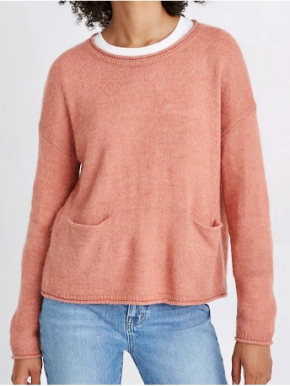 Madewell Womens Chelsea Pocket Roll Neck Sweater Boxy Alpaca Blend Preppy Cozy S